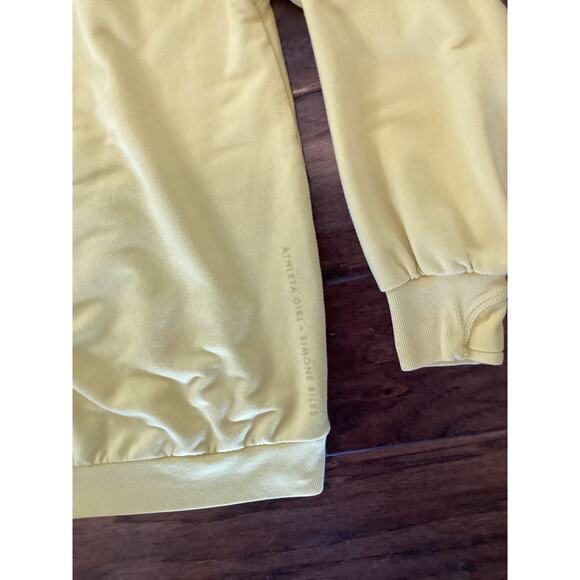 Athleta Girl x Simone Biles Yellow Hoodie warm up midi sweatshirt youth Size L12 - Picture 7 of 11
